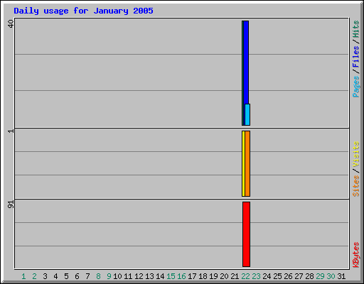 Daily usage for January 2005